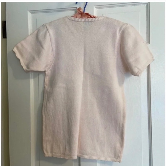 Vintage J Crew Pale Pink Cotton Crew Neck Sweater; Short Sleeves; Perfect; Med - Picture 7 of 11